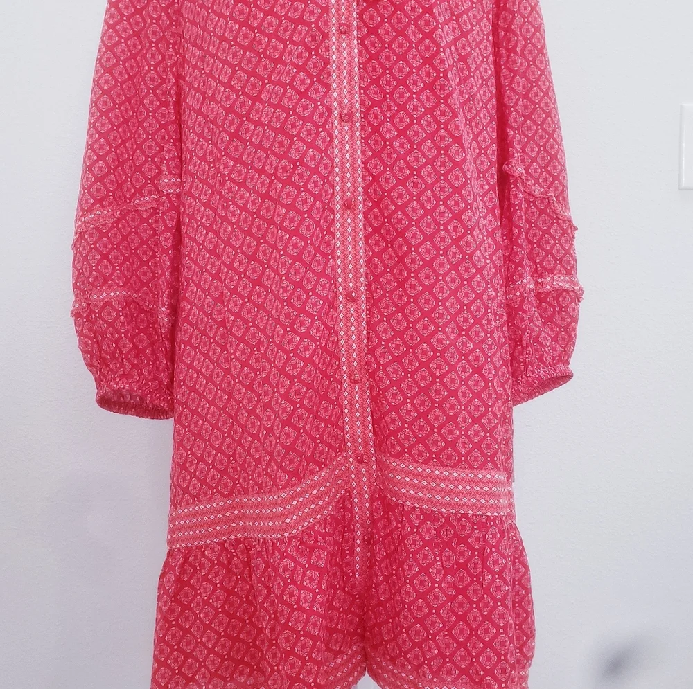 Vineyard Vines Tile Dress In Chelsea Geo Red Size Large - Picture 4 of 9